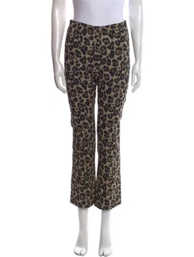 Pre-owned Sézane Animal Print Straight Leg Pants In Multi