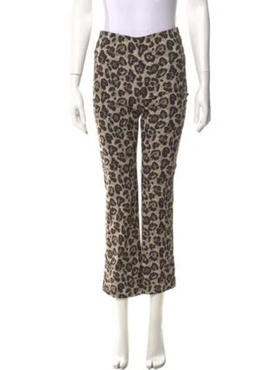 Pre-owned Sézane Animal Print Straight Leg Pants In Multi