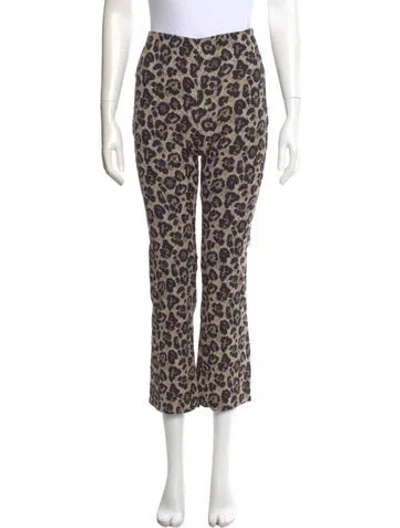 Pre-owned Sézane Animal Print Straight Leg Pants In Multi