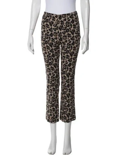 Pre-owned Sézane Animal Print Straight Leg Pants In Multi