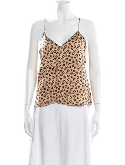 Pre-owned Sézane Animal Print V-neck Top W/ Tags In Neutral