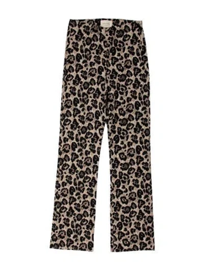 Pre-owned Sézane Animal Print Wide Leg Pants In Multicolor