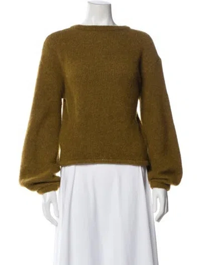 Pre-owned Sézane Baby Alpaca Bateau Neckline Sweater In Green