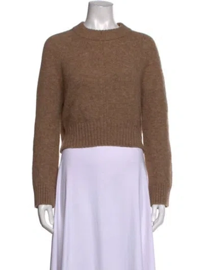 Pre-owned Sézane Baby Alpaca Crew Neck Sweater In Brown