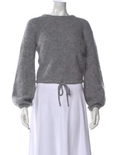 Pre-owned Sézane Baby Alpaca Crew Neck Sweater In Gray