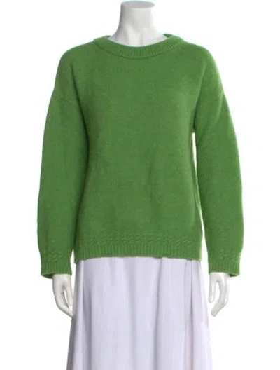 Pre-owned Sézane Baby Alpaca Crew Neck Sweater In Green