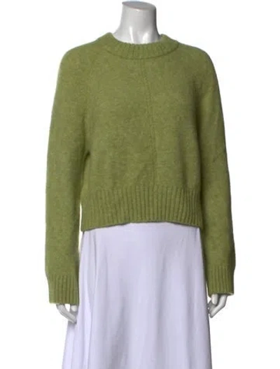 Pre-owned Sézane Baby Alpaca Crew Neck Sweater In Green