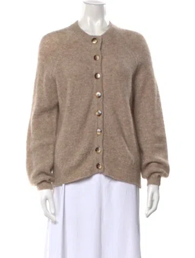 Pre-owned Sézane Baby Alpaca Crew Neck Sweater In Neutral