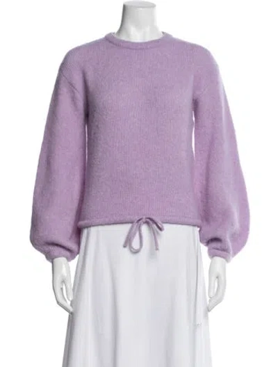 Pre-owned Sézane Baby Alpaca Crew Neck Sweater In Purple