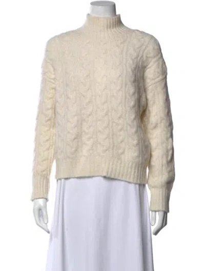 Pre-owned Sézane Baby Alpaca Turtleneck Sweater In White