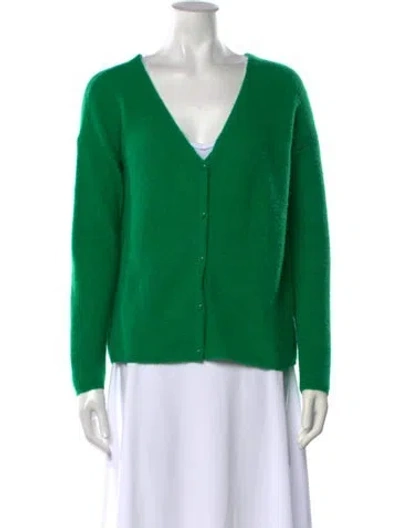 Pre-owned Sézane Baby Alpaca V-neck Sweater In Green