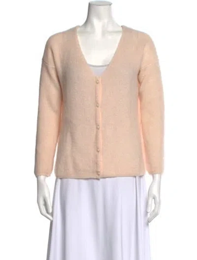 Pre-owned Sézane Baby Alpaca V-neck Sweater In Pink