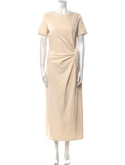 Pre-owned Sézane Bateau Neckline Long Dress In Neutral