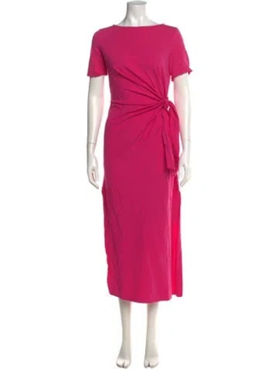 Pre-owned Sézane Bateau Neckline Long Dress In Pink
