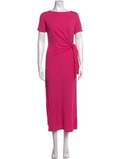 Pre-owned Sézane Bateau Neckline Long Dress In Pink