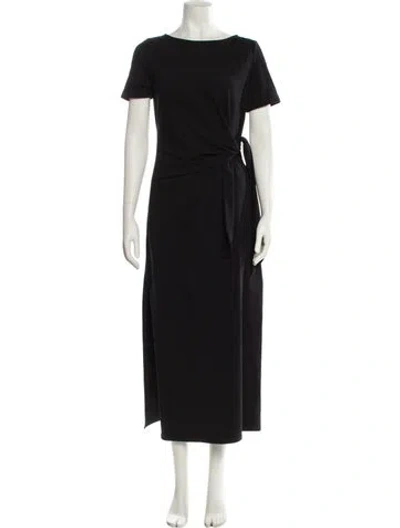 Pre-owned Sézane Bateau Neckline Long Dress W/ Tags In Black