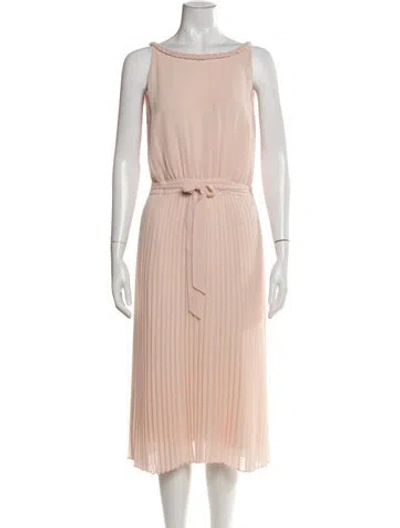 Pre-owned Sézane Bateau Neckline Midi Length Dress W/ Tags In Pink