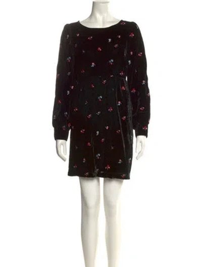 Pre-owned Sézane Bateau Neckline Mini Dress In Black