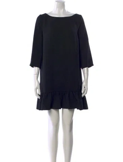 Pre-owned Sézane Bateau Neckline Mini Dress In Black