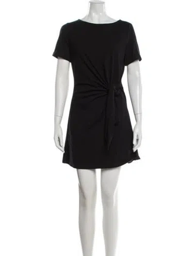 Pre-owned Sézane Bateau Neckline Mini Dress In Black