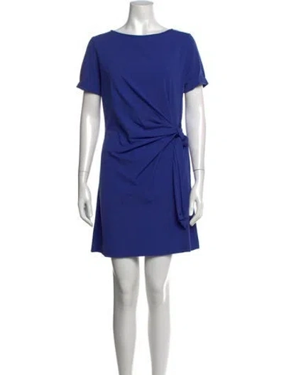 Pre-owned Sézane Bateau Neckline Mini Dress In Blue