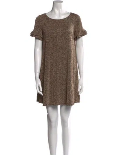 Pre-owned Sézane Bateau Neckline Mini Dress In Gold