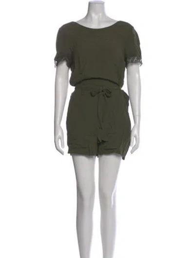 Pre-owned Sézane Bateau Neckline Romper In Green