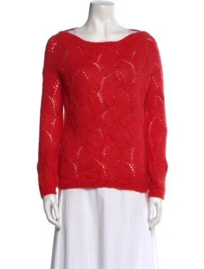 Pre-owned Sézane Bateau Neckline Sweater In Red