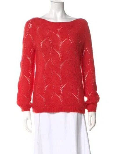 Pre-owned Sézane Bateau Neckline Sweater In Red