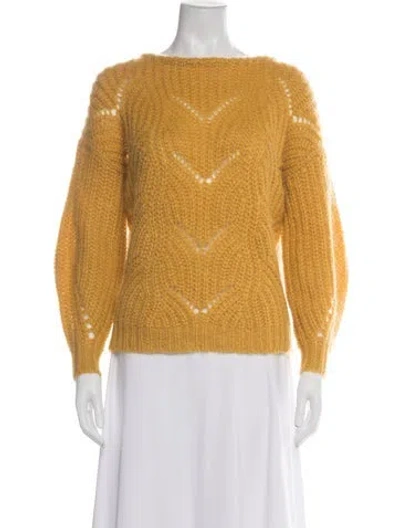 Pre-owned Sézane Bateau Neckline Sweater In Yellow