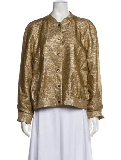 Pre-owned Sézane Bomber Jacket In Gold