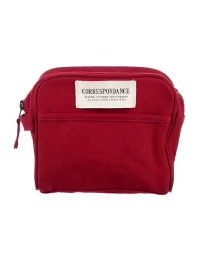 Pre-owned Sézane Branded Travel Bag In Red
