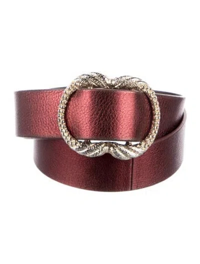 Pre-owned Sézane Canvas Belt In Burgundy