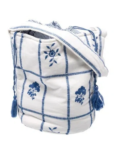 Pre-owned Sézane Canvas Bucket Bag In Metallic/silver