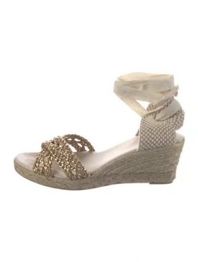 Pre-owned Sézane Canvas Espadrilles In Neutrals/white