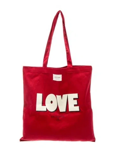 Pre-owned Sézane Canvas Shoulder Bag In Red