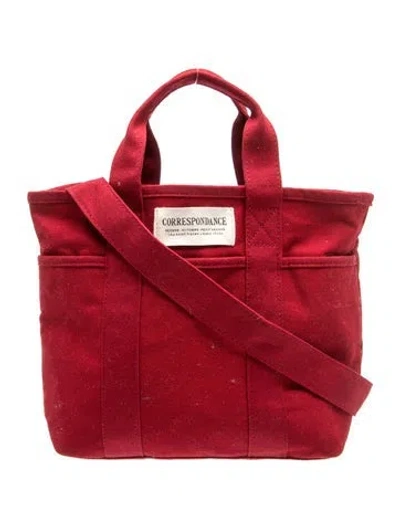 Pre-owned Sézane Canvas Shoulder Bag In Red