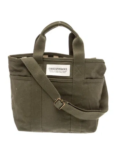 Pre-owned Sézane Canvas Top Handle Bag W/ Tags In Green