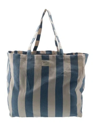 Pre-owned Sézane Canvas Tote In Blue