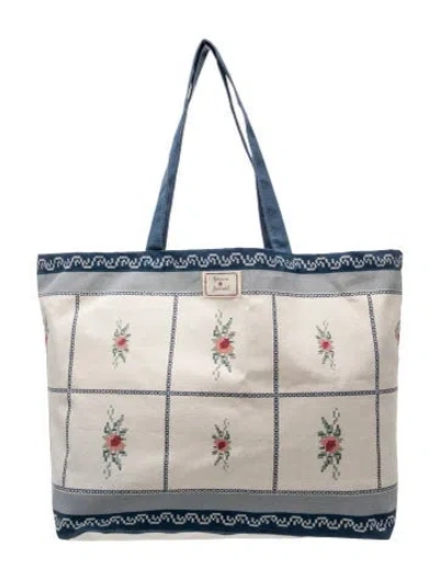 Pre-owned Sézane Canvas Tote In Blue