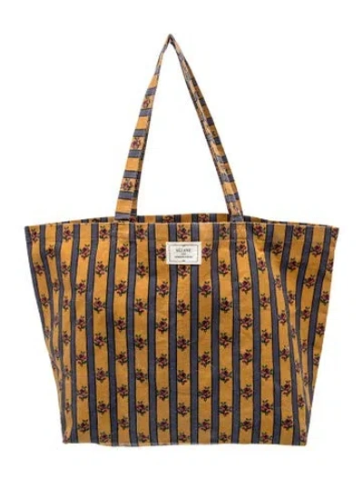 Pre-owned Sézane Canvas Tote In Blue