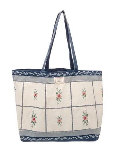 Pre-owned Sézane Canvas Tote In Blue