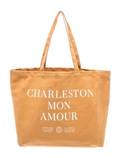 Pre-owned Sézane Canvas Tote In Brown/neutrals