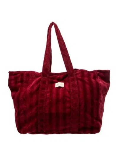Pre-owned Sézane Canvas Tote In Burgundy