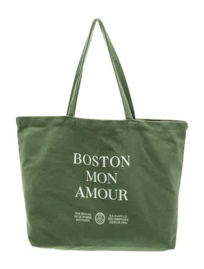 Pre-owned Sézane Canvas Tote In Green