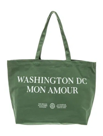 Pre-owned Sézane Canvas Tote In Green