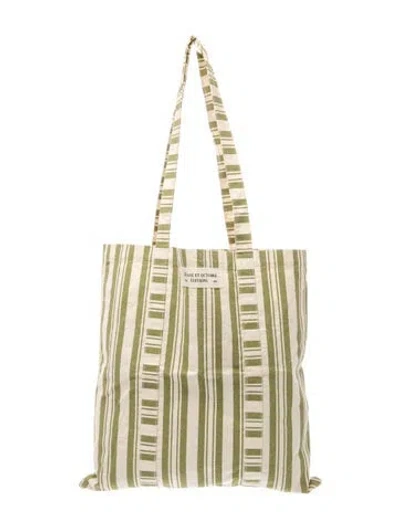 Pre-owned Sézane Canvas Tote In Green