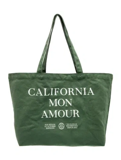 Pre-owned Sézane Canvas Tote In Green