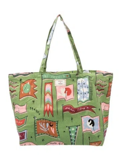 Pre-owned Sézane Canvas Tote In Green