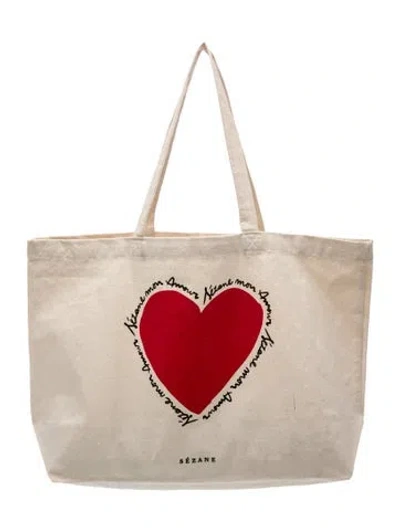 Pre-owned Sézane Canvas Tote In Neutral